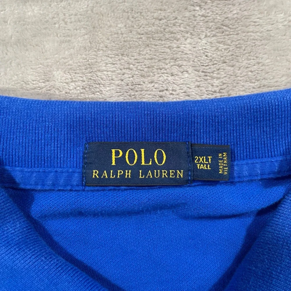 Polo Ralph Lauren Shirt Mens 2XLT Blue Polo Short Sleeve Preppy Pony